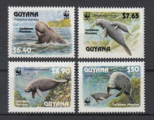 Guyana 4081 - 4084 postfrisch/** (MNH) - WWF Nagel Manati (Manatee)