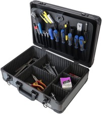 HMF Alu Werkzeugkoffer leer verstellbare Facheinteilung Aufbewahrungskoffer 