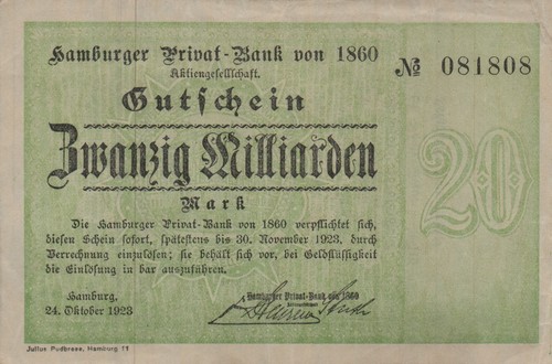 Hamburg privat bank 20 - -,