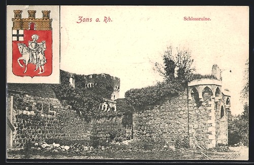 Zons schlossruine und - zons, rh.,