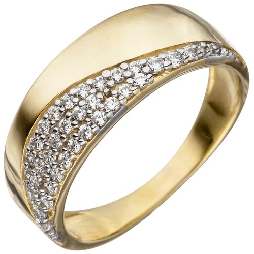 Breiter damenring 333 - damenring, gelbgold