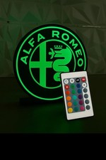 Alfa Romeo LED Lampe Logo Schild mit Fernbedienung Farbwechsel Deko Geschenk #1
