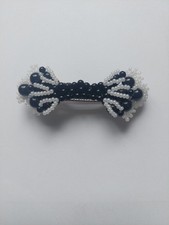 Haarklemme Haarsing Haarspange Handarbeit Perlen 8 Cm,  Metallteil 6 Cm