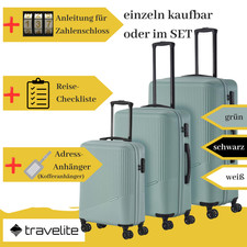 Travelite Trolley klein mittel groß Bali mint grün Hartschale Koffer 4 Räder SET