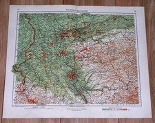 1928 VINTAGE MAP OF RHINELAND