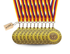 Medaillen Fussball 50mm Kindergeburtstag Mitgebsel aus Metall Premium