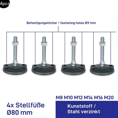 Stellfüße 80 mm - stellfüße, Ø