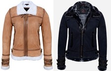 Damen Fell Lederjacke