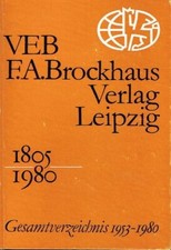 Verlag VEB Brockhaus Leipzig Gesamtverzeichnis der Bücher 1953 bis 1980