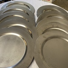 10 Adventsteller Metall Teller Konfekt Adventskranz  Silber Verzierung untertell