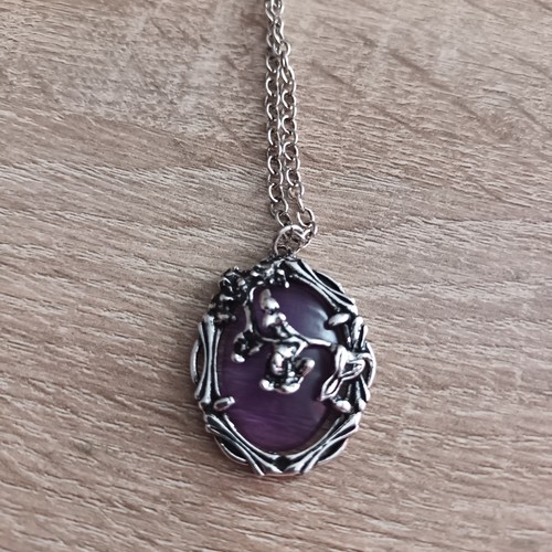 Edelstahlkette amethyst - edelstahlkette,