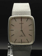Ricoh Herrenuhr Quarz Kronenlos  mit Milanese Armband  guter Zustand Vintage 