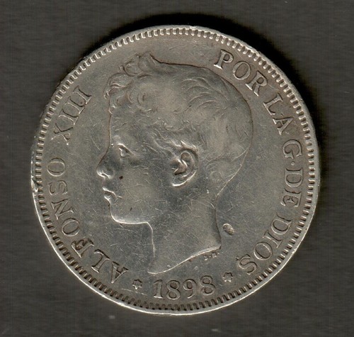 1898 spanische silbermünze - 1898,