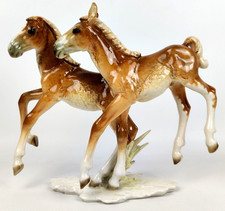 Porzellanfigur 2 spielende Fohlen Pferde Gunther R. Granget Hutschenreuther 50er