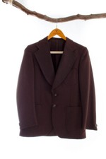 Vintage orig 60er 70er Jackett Blazer braun Kragen Taschen Schlager Disco 48 50