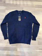 Polo Ralph Lauren Pullover Herren L – Marineblau – Neu mit Etikett – Rotes Logo