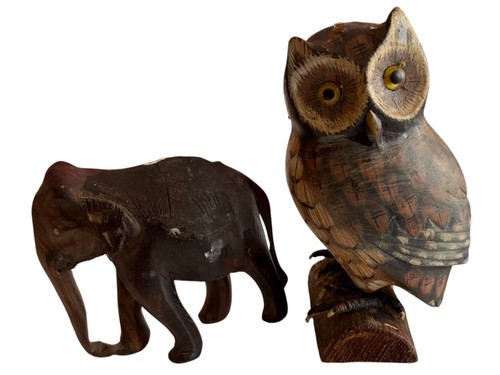 2er set holzfiguren elefant - holzfiguren, &