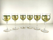 Weingläser Römergläser Theresienthal Kristall Bemalt Vergoldet Jugendstil 6 Stk