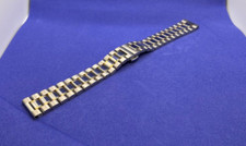 Uhrenarmband aus Edelstahl Massiv, 20 mm mit Faltschließe, Bi-Color