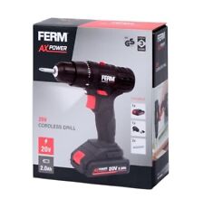 Ferm Akkuschrauber Akkubohrmaschinen Set 20 V mit Ladegerät und Bitsortiment