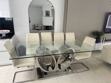 Esstisch aus glas - 8, stühle