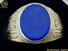 Jugendstil Siegelring Gold Ring 585er Lapis Lazuli Lapislazuli Gr.19,1/60 -6,4g.