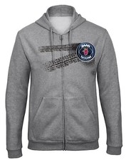 SAAB Scania Logo Kapuzenpullover Hooded Sweatjacke mit Reißverschluss-9032-Grau