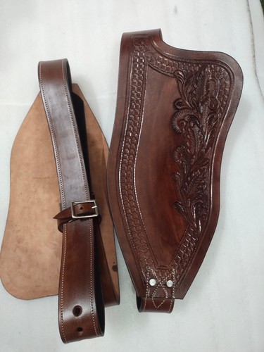 Braun western leder - western,