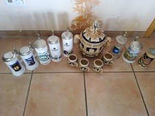 Sammel Bierkrug u.a. Krombacher Jahresedition, Bowlegefäss + Tassen, gebraucht 