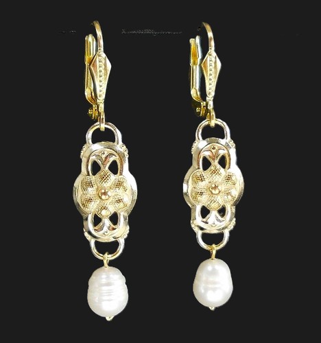 Ohrringe mit brisur jugendstil - ohrringe,