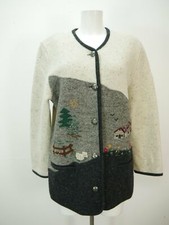 Sigi Scheiber Austria Walker beige mit Stickerei süße Trachtenjacke Jacke Gr.38