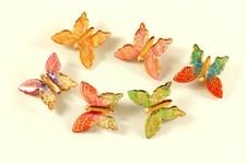 Haarklammer Haarspange Schmetterling Bunt Gold Perle Haarschmuck A423