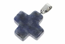  Sodalith Kreuz abgerundet
