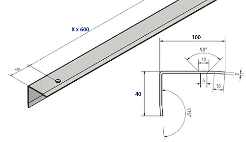 Garagen profil 100x40x2 0mm - garagen-profil,, 100x40x2,0mm