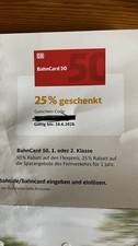 Deutsche bahn gutschein - 25, %