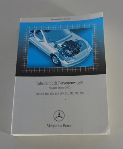 Tabellenbuch mercedes benz 163 - benz,