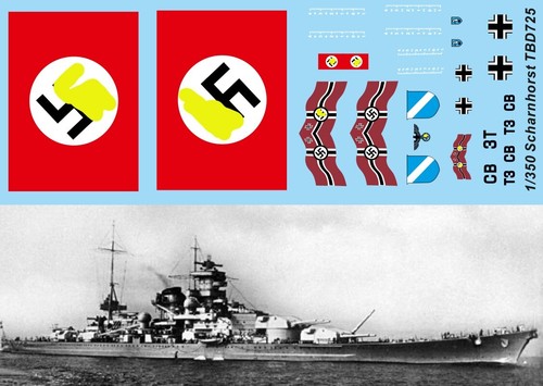 350 decals für scharnhorst - 1/350,