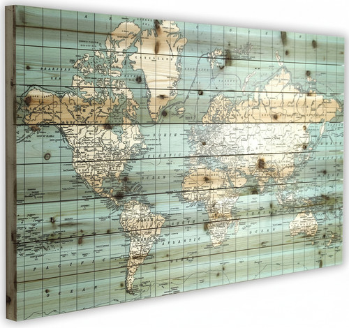 Weltkarte holz wandbild - weltkarte,