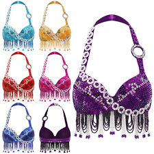 Damen BH Plastikperlen Bauchtanz Bügel Oberteil Maskerade Kostüm Halloween