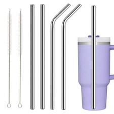 FLEXNOVA 4 Stück Strohhalm für Stanley Cup, 30cm Strohhalme Edelstahl Wiederv...