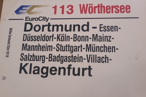 Zuglaufschild 113 - zuglaufschild,