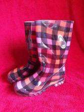 Damen Gummistiefel Karomuster