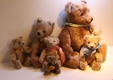 6 alte Teddys Mohair Knopf Glasaugen, Teddybär diverse Steiff Bären groß + klein