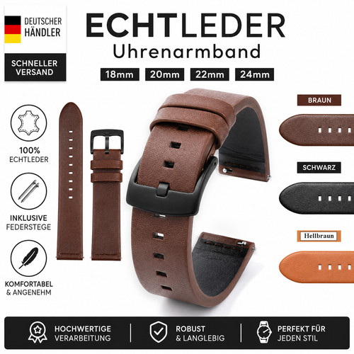 Echtleder uhrenarmband - echtleder,