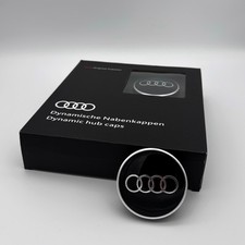 Audi Ringe Dynamische Nabendeckel Felgen Schwarz 60mm Nabenkappen 4M8071006A