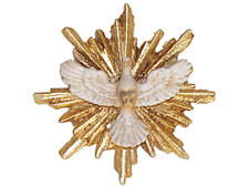 Holz Miniatur HL. GEIST MIT SCHEIN Ø ca. 5 cm geschnitzt neu. Heiliggeisttaube