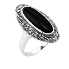 Art Schwarzer Onyx Cabochon &