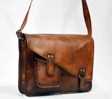 Herren Original Leder Vintage Laptop Handgefertigt Aktentasche Kuriertasche