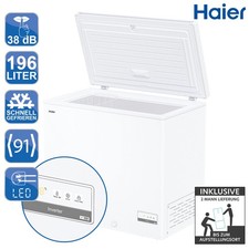 HAIER HCE200C Gefriertruhe Innenbeleuchtung 4 Rollen 1 Metallkorb Ablauf 2ML