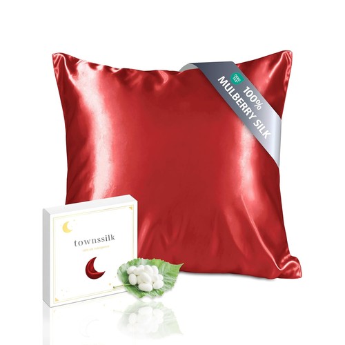 Kissenbezug seide 80x80cm rot - seide,